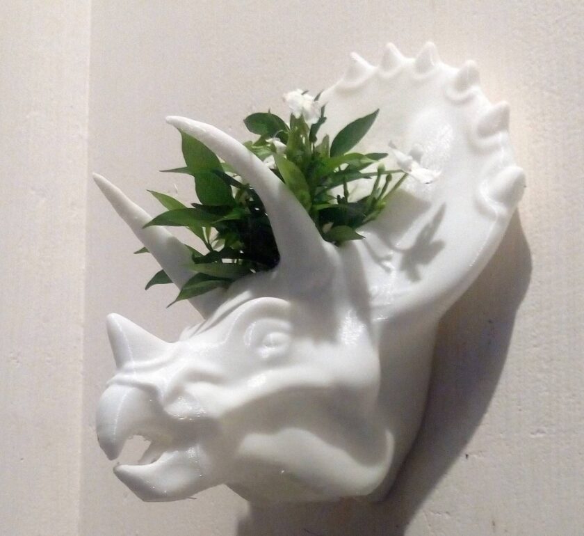 Triceratops head Planter/Wall mounted planter/Handmade Animal Planter/home and living/outdoor and gardening/planters and pots/head planter, - Image 7