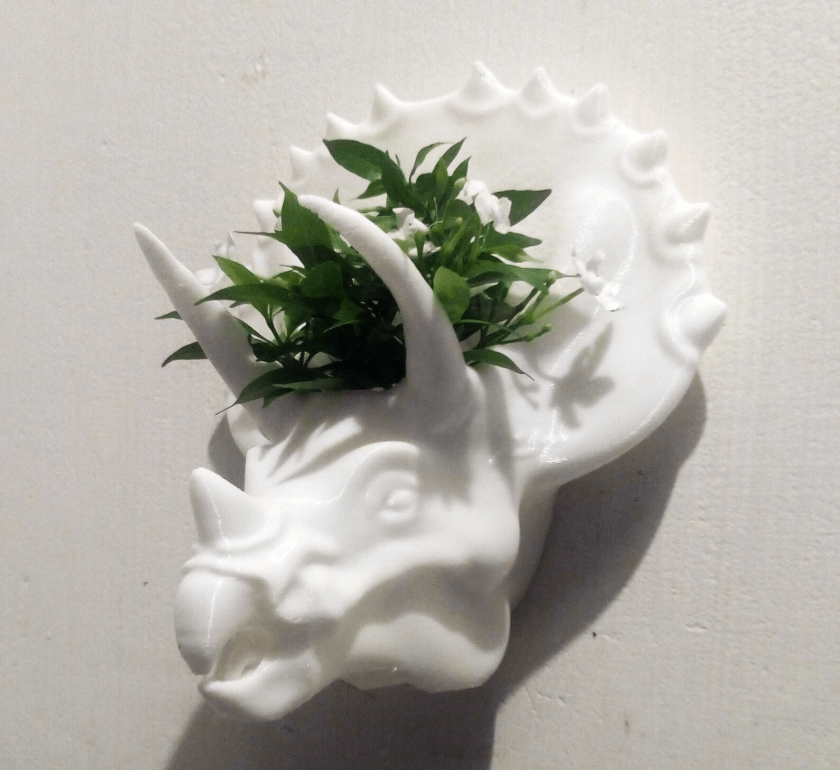 Triceratops head Planter/Wall mounted planter/Handmade Animal Planter/home and living/outdoor and gardening/planters and pots/head planter, - Image 5