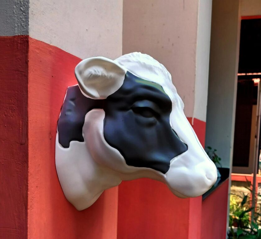 French cow planter wall mount farm and home decor, jersey cow head flower pot, flower vase - Image 4