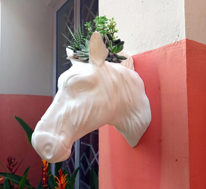 Zebra head planter,Wall Mounted 3d jungle animal Head Modern Decor,home decor, home & living,safari, flower vase, pot, wall hangings, horse - Image 7