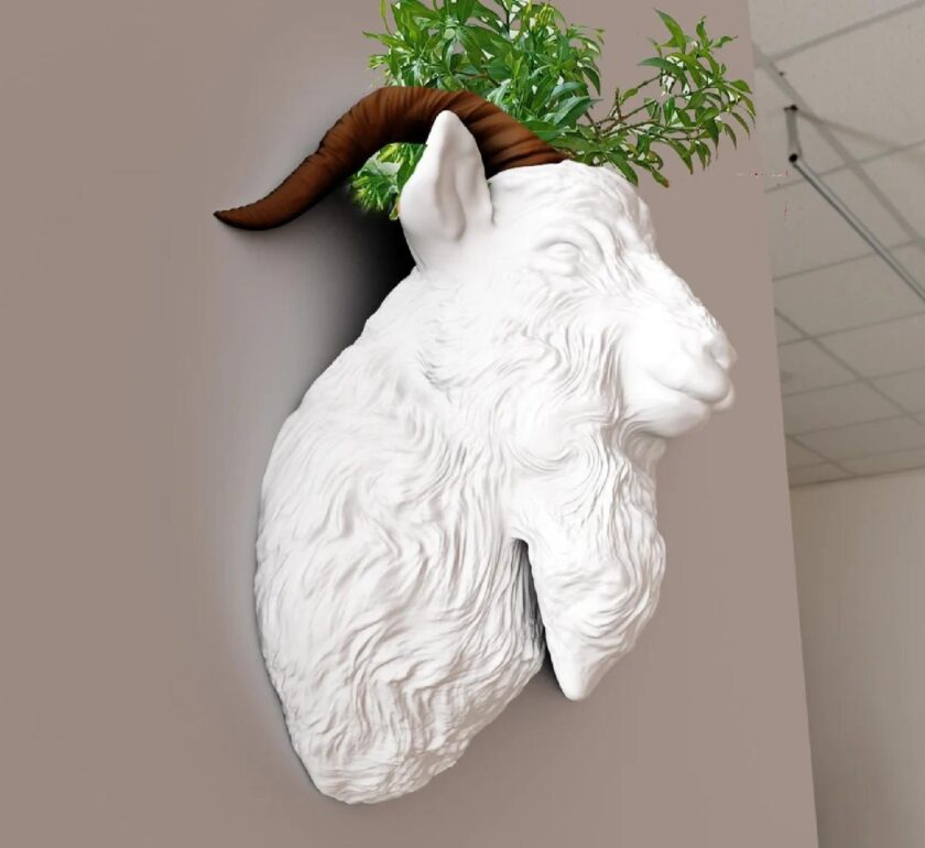 Goat head wall planter, mount, succulent pot, vase, bowl , keychain holder, farm decor, farm animal decor