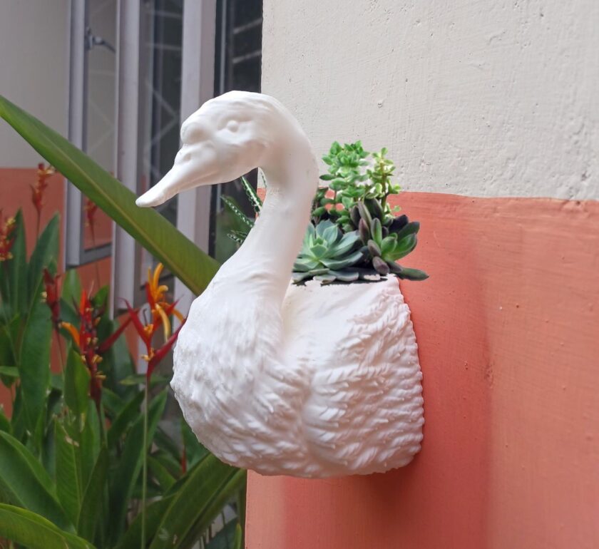 Swan head wall mount planter decor, flower pot, Faux taxidermy home decor goose head/home decor/home & living/wall decor/ curiosities