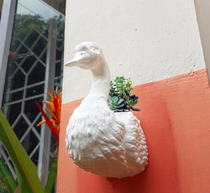 Swan head wall mount planter decor, flower pot, Faux taxidermy home decor goose head/home decor/home & living/wall decor/ curiosities - Image 2