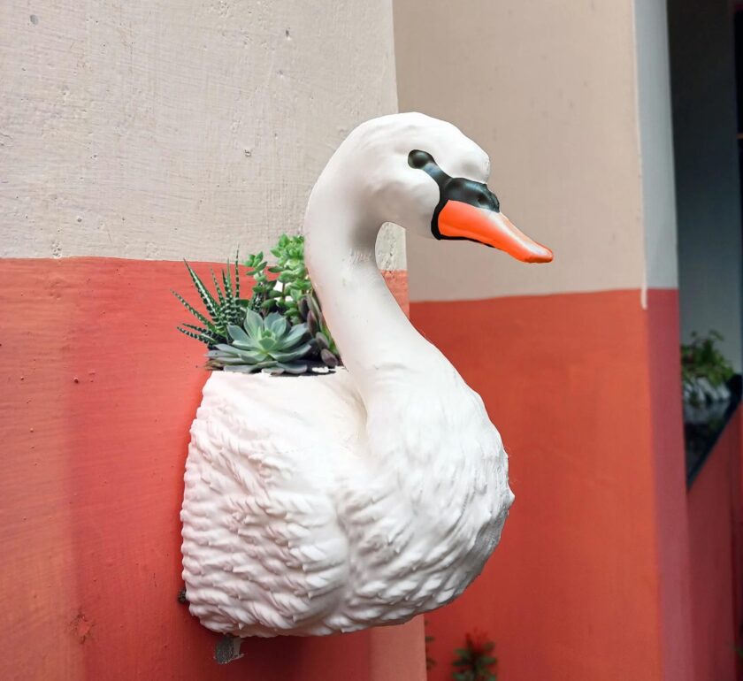 Swan head wall mount planter decor, flower pot, Faux taxidermy home decor goose head/home decor/home & living/wall decor/ curiosities - Image 3