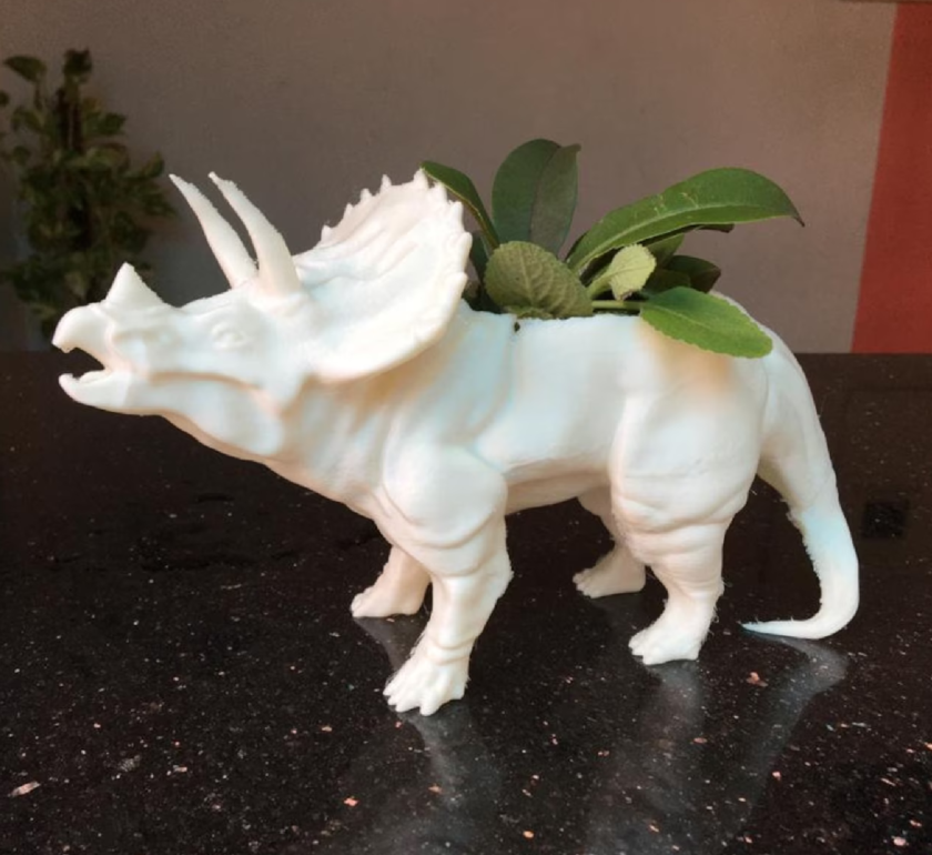 Triceratops Planter, home and living, outdoor gardening, planters and pots, indoor planters, dinosaur planter, dinosaur, succulent planter, - Image 3