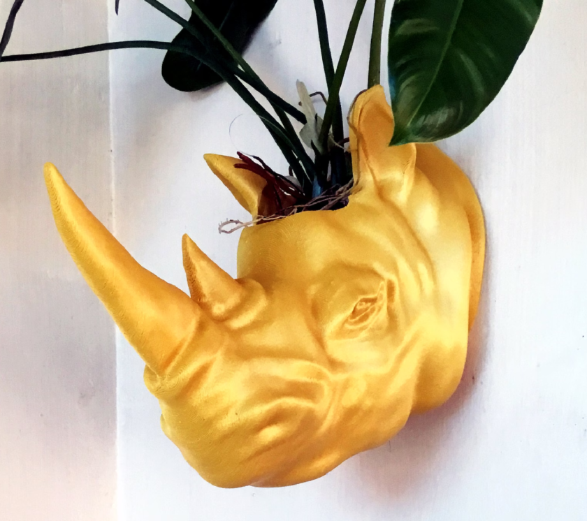 Rhino Head Planter, Handmade Planter, home and living ,outdoor and gardening, planters and pots, indoor planters, planter, wall planter - Image 7