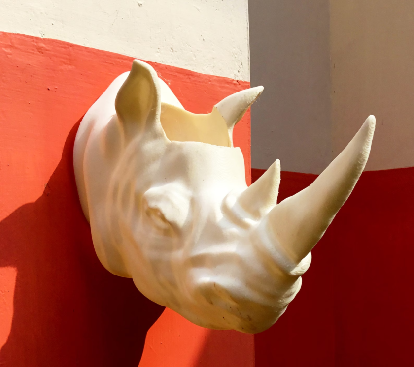 Rhino Head Planter, Handmade Planter, home and living ,outdoor and gardening, planters and pots, indoor planters, planter, wall planter - Image 4