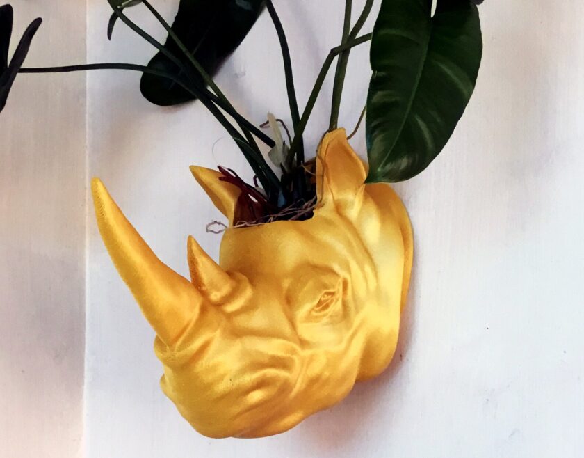 Rhino Head Planter, Handmade Planter, home and living ,outdoor and gardening, planters and pots, indoor planters, planter, wall planter