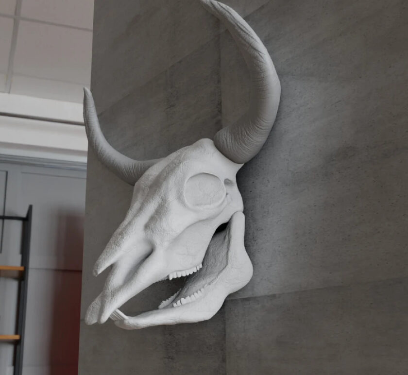 Bull head skull wall mount, farm and home decor, jersey cow head, 3d printed - Image 5