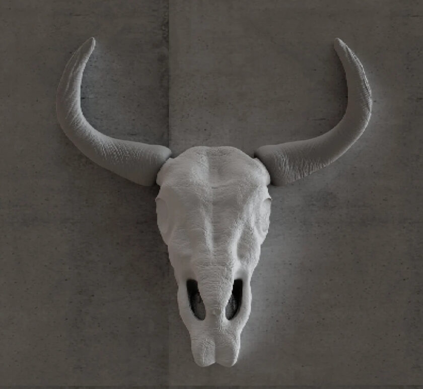 Bull head skull wall mount, farm and home decor, jersey cow head, 3d printed - Image 4