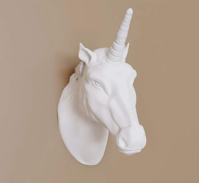 Wall Mounted unicorn head sculpt, Large Detailed Horse Head Modern Decor, home & living, wall decor, wall hangings