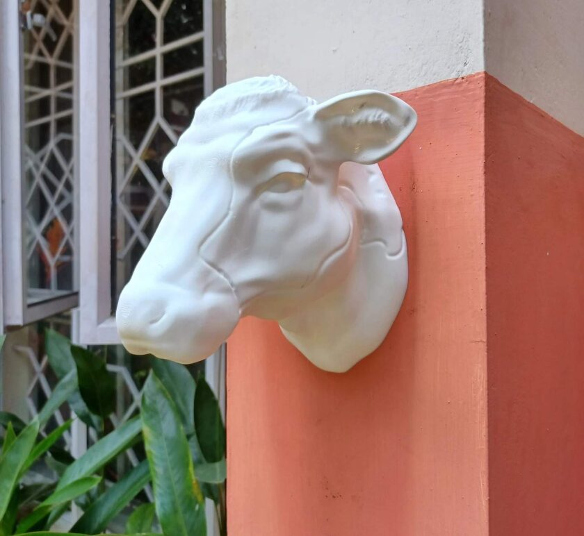 French cow wall mount farm and home decor, jersey cow head