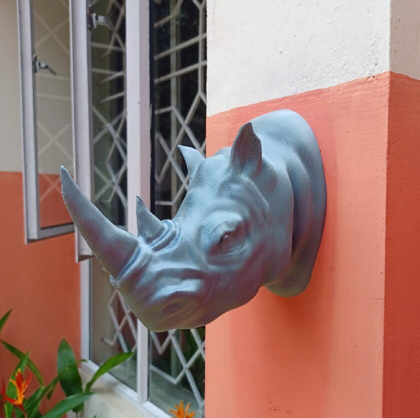 Rhino Head Sculpt, Rhino head,Wall mount art, Wall mounted Rhino, home decor, home and living, rhinoceros, wall decor, art and collectibles - Image 7