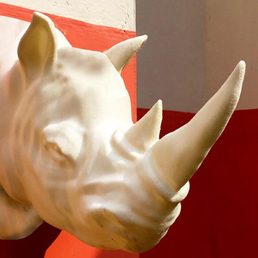 Rhino Head Sculpt, Rhino head,Wall mount art, Wall mounted Rhino, home decor, home and living, rhinoceros, wall decor, art and collectibles - Image 3